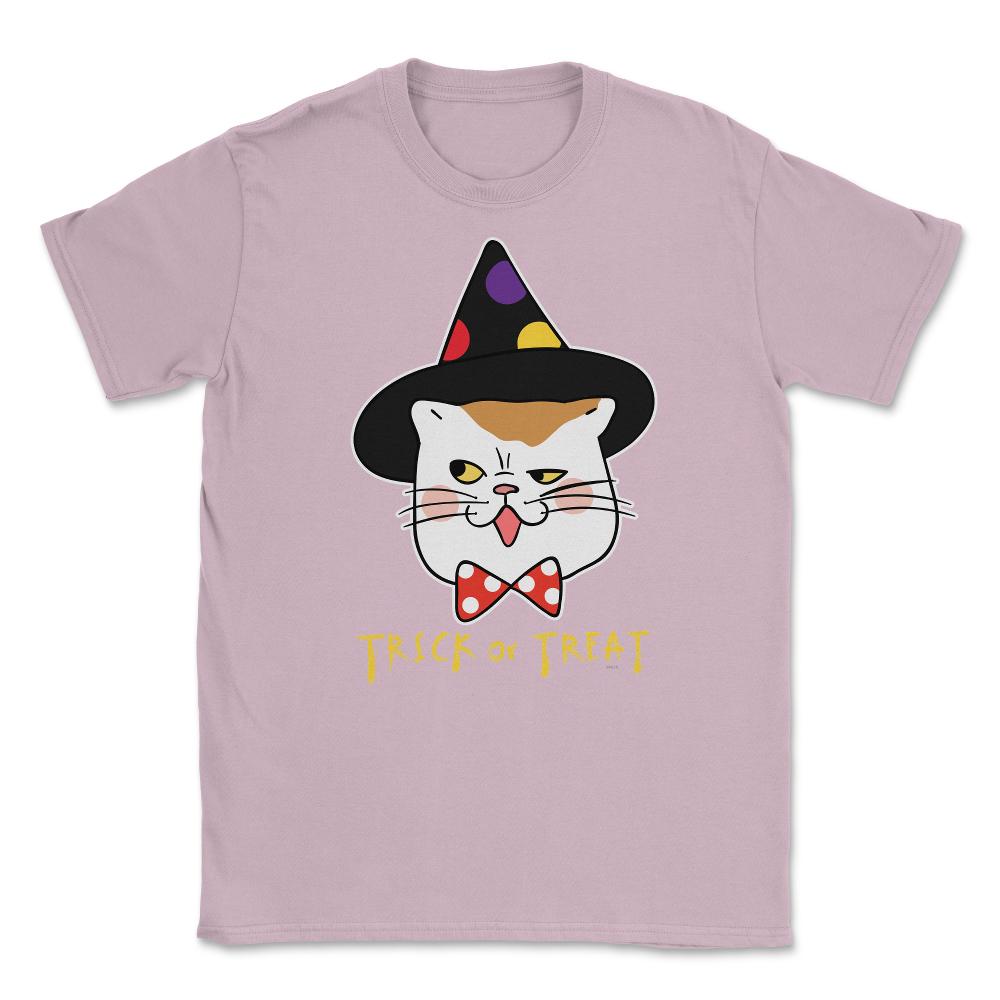 Trick or Treat Cat Face Funny Halloween costume Unisex T-Shirt - Light Pink