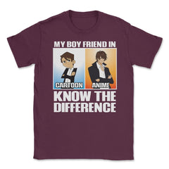 Is Not Cartoons Its Anime Know the Difference Meme graphic Unisex - Maroon