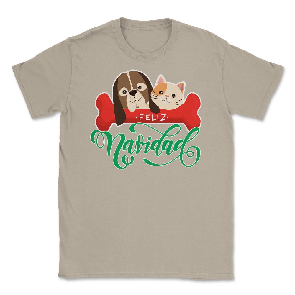 Pet Lovers Felíz Navidad Funny T-Shirt Tee Gift Unisex T-Shirt - Cream