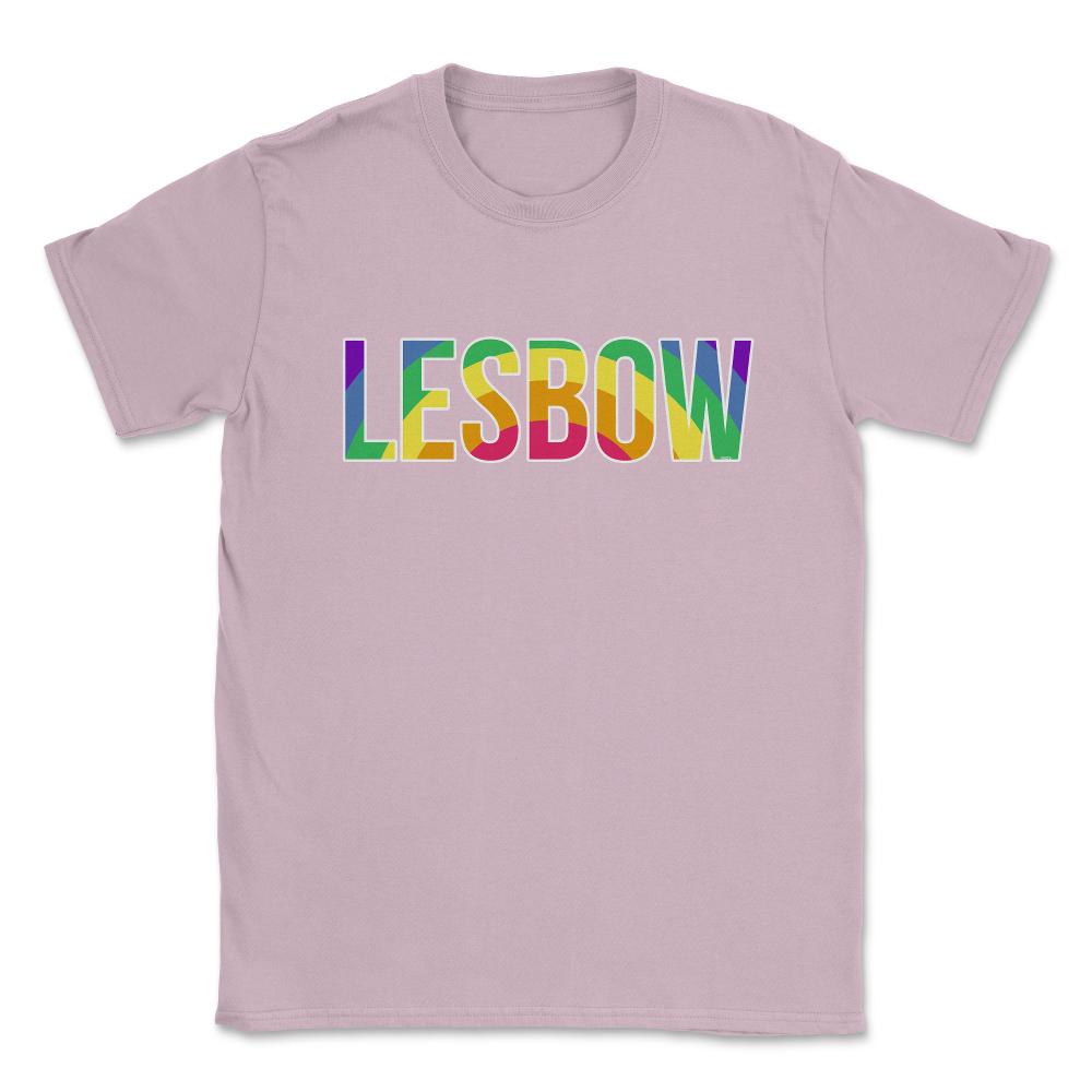 Lesbow Rainbow Word Gay Pride Month 2 t-shirt Shirt Tee Gift Unisex - Light Pink