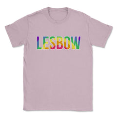 Lesbow Rainbow Word Gay Pride Month 2 t-shirt Shirt Tee Gift Unisex - Light Pink