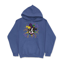 Mardi Gras French Bulldog Jester Funny Gift graphic Hoodie - Royal Blue