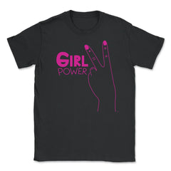 Girl Power Peace Sign T-Shirt Feminism Shirt Top Tee Gift Unisex - Black