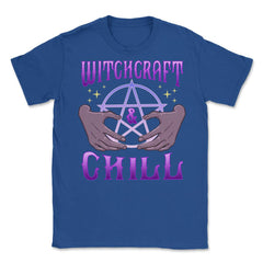 Witchcraft and Chill Occult Pentagram Halloween Unisex T-Shirt - Royal Blue