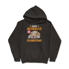 English Bulldog Being Adorable is Exhausting Funny Design design - Hoodie - Black