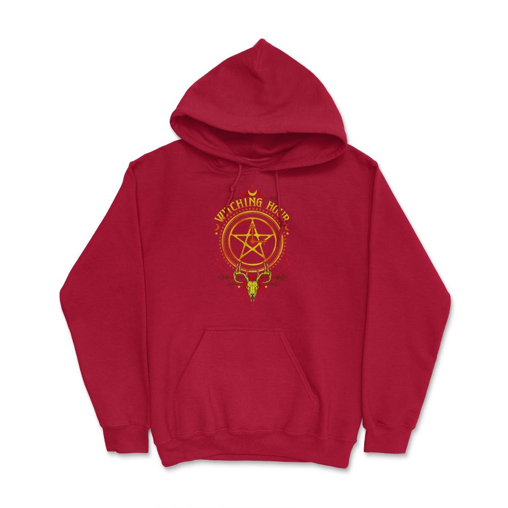 Witching-Hour Pentagram Symbol Halloween Gift Hoodie - Red