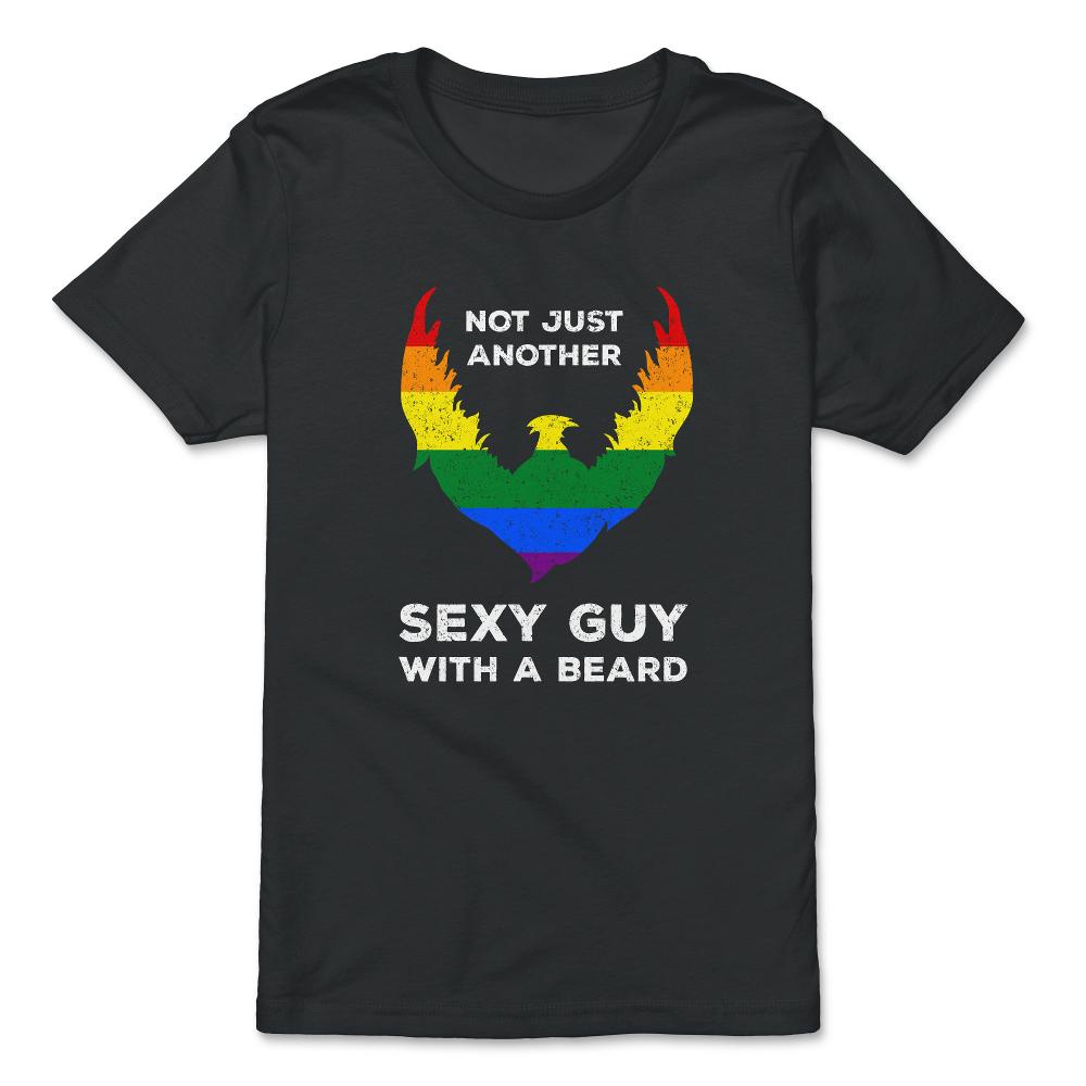 Not Just Another Sexy Guy with a Beard Rainbow Flag Funny product - Premium Youth Tee - Black