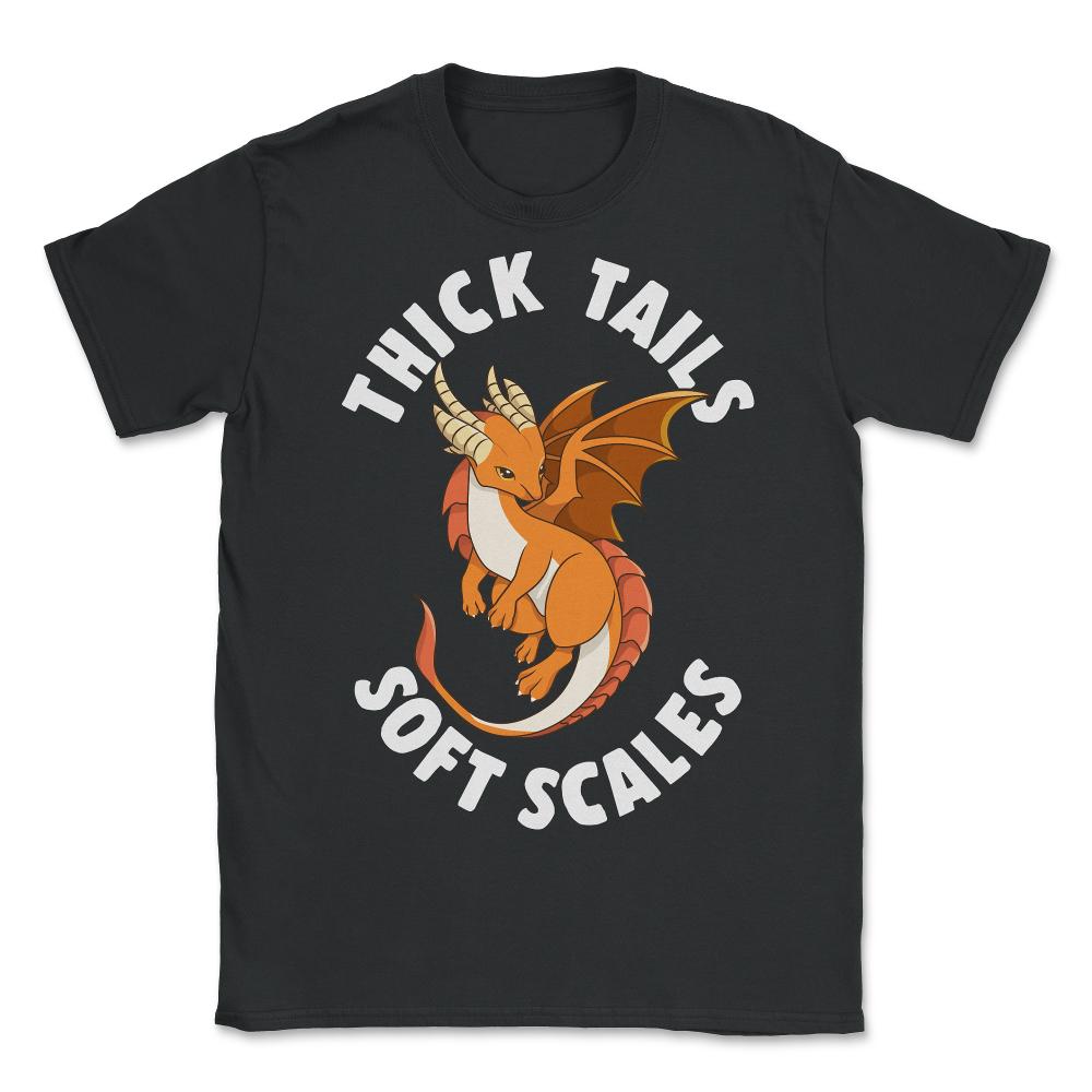 Thick Tails Soft Scales Dragon Cute Design product - Unisex T-Shirt - Black