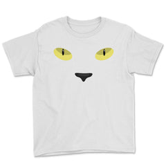 Black Cat Eyes Halloween Novelty T Shirt Tee Gifts Youth Tee - White