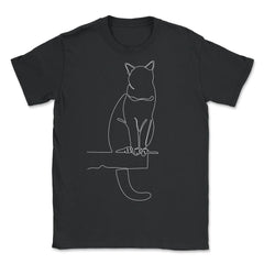 Outline Cat Theme Design for Line Art Lovers graphic - Unisex T-Shirt - Black