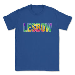 Lesbow Rainbow Word Gay Pride Month 2 t-shirt Shirt Tee Gift Unisex - Royal Blue