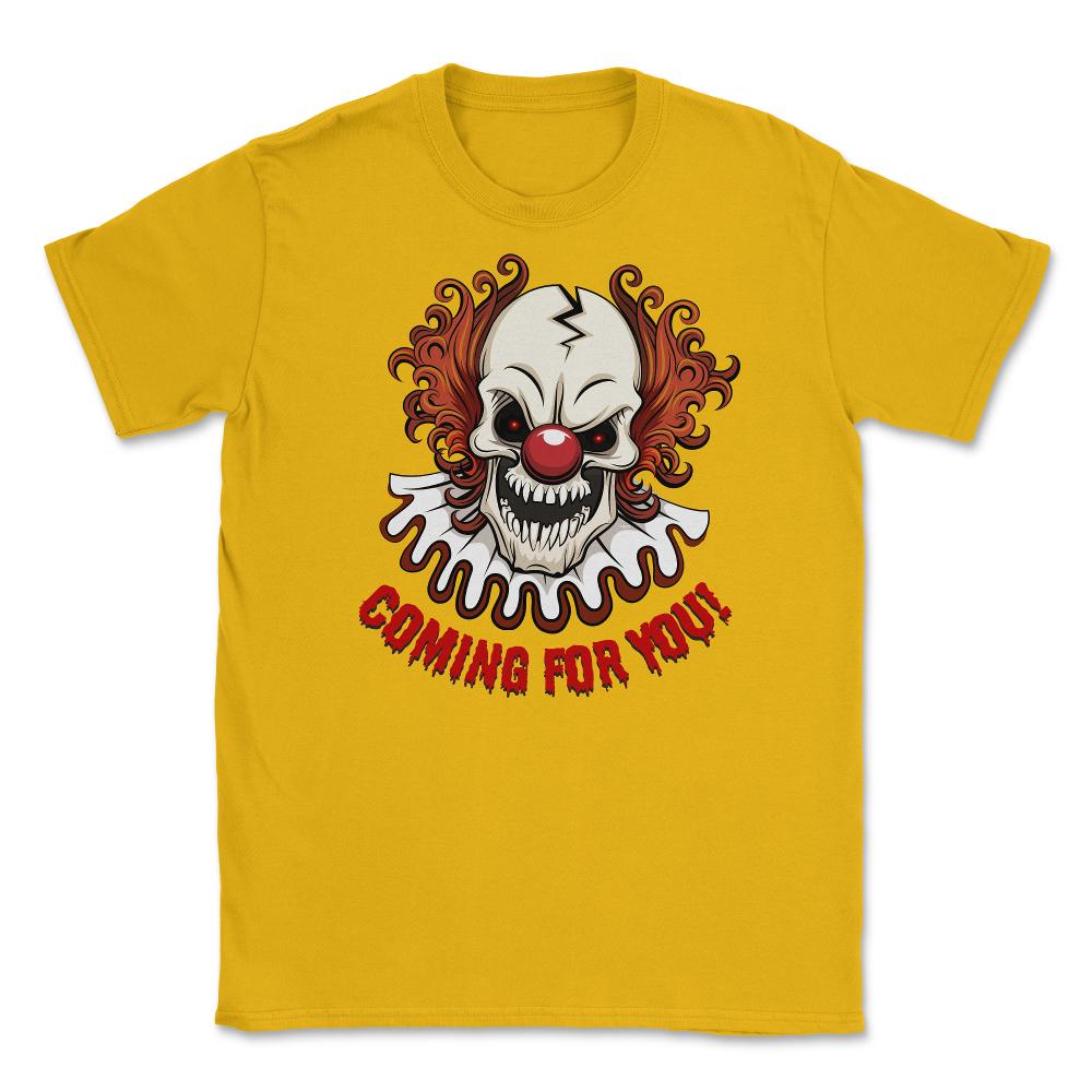 Scary Clown Creepy Halloween Shirt Gifts T Shirt T Unisex T-Shirt - Gold