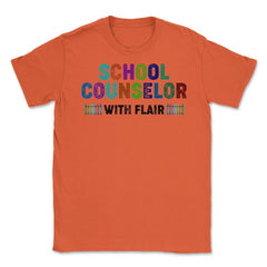 Funny School Counselor With Flair Crayons Guidance Counselor graphic - Orange
