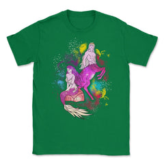 Mermaid & Centaur With Colorful Paint Splashes Background product - Green