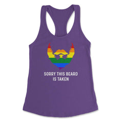 Sorry This Beard is Taken Gay Rainbow Flag Funny Gay Pride graphic - Purple