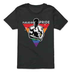 Fueled by Pride Gay Pride Guy in Rainbow Triangle Gift print - Premium Youth Tee - Black