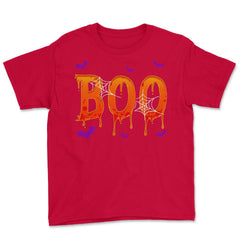 Boo Bees Halloween Ghost Bees Characters Funny Youth Tee - Red