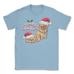 Merry Christmas Doggies Funny Humor T-Shirt Tee Gift Unisex T-Shirt - Light Blue