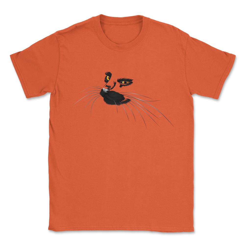 Black Cat Face Halloween T Shirt  & Gifts Unisex T-Shirt - Orange