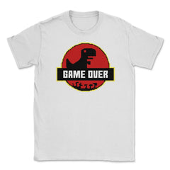 Game Over Back to Retro Dinosaur Shirt Gift T-Shirt Unisex T-Shirt - White