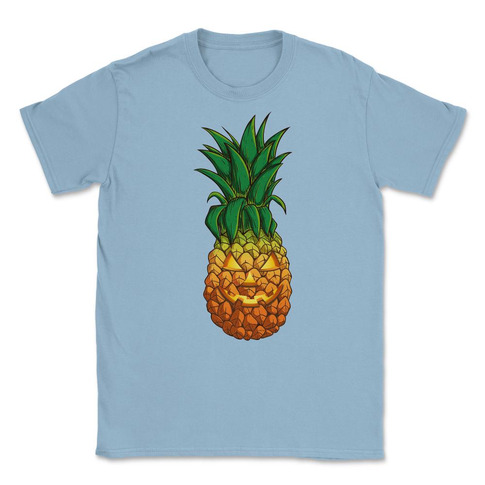 Jack o' lantern Tropical Pineapple Halloween T Shirt  Unisex T-Shirt - Light Blue