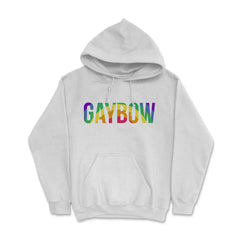 Gaybow Rainbow Word Gay Pride Month t-shirt Shirt Tee Gift Hoodie - White