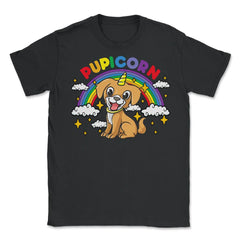 Gay Pride Rainbow Pupicorn Funny Puppy Unicorn Gift graphic Unisex - Black