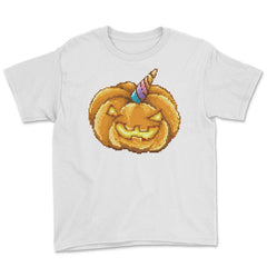 Jack O Unicorn Pumpkin Halloween T Shirt Gifts Youth Tee - White