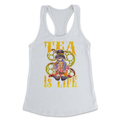 Steampunk Anime Girl Tea Is Life Mechanical Gears Industrial product - White