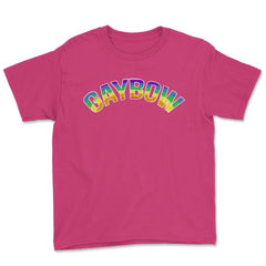 Gaybow Rainbow Word Art Gay Pride t-shirt Shirt Tee Gift Youth Tee - Heliconia