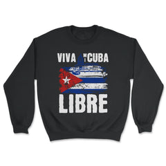 Viva Mi Cuba Libre La Habana Capitol & Cuban Flag graphic - Unisex Sweatshirt - Black