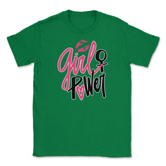 Girl Power Female Symbol T-Shirt Feminism Shirt Top Tee Gift (2) - Green