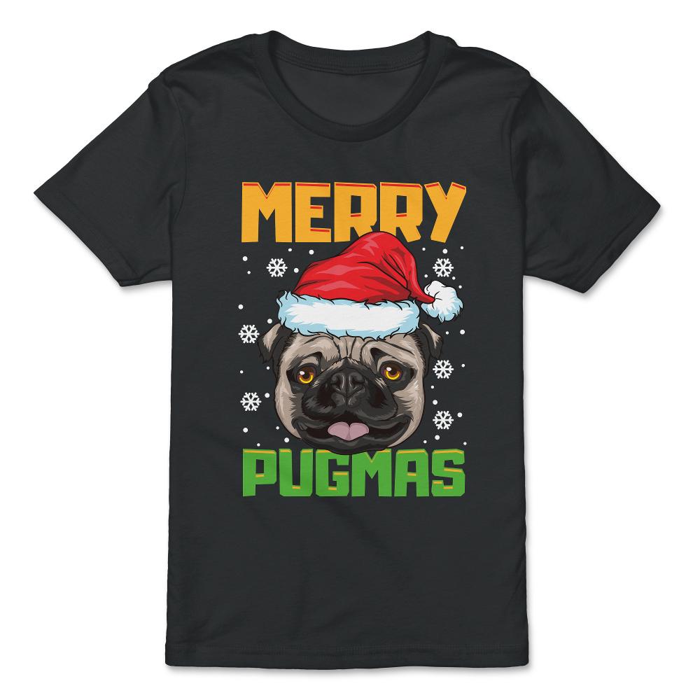 Merry Pugmas Santa Pug Xmas Funny Pun Gift product - Premium Youth Tee - Black