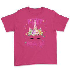 Aunt of the Birthday Girl! Unicorn Face Theme Gift design Youth Tee - Heliconia