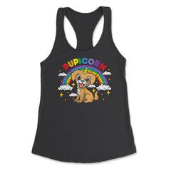 Gay Pride Rainbow Pupicorn Funny Puppy Unicorn Gift graphic Women's - Black