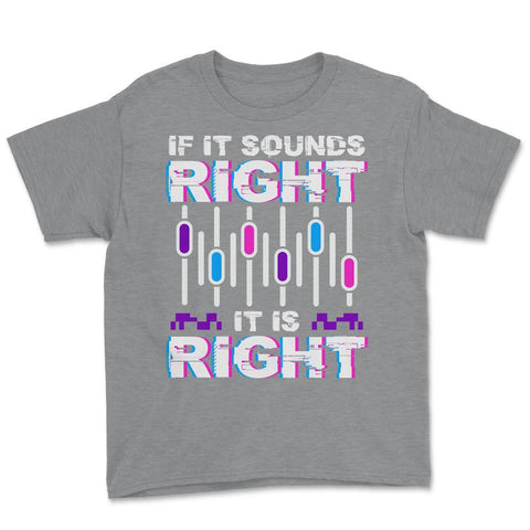 Faders Glitched Style For Music Producer print Youth Tee - Grey Heather