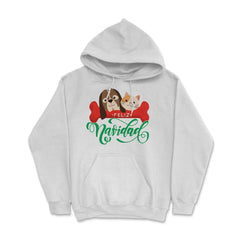 Pet Lovers Felíz Navidad Funny T-Shirt Tee Gift Hoodie - White