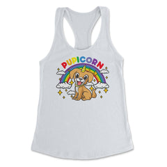 Gay Pride Rainbow Pupicorn Funny Puppy Unicorn Gift graphic Women's - White