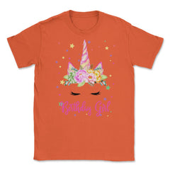 Birthday Girl! Unicorn Lashes design Gift Unisex T-Shirt - Orange