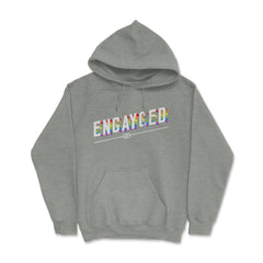 Engayged Rainbow Flag Gay Pride Engaged Design product Hoodie - Grey Heather