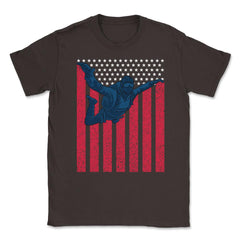Patriotic Skydiver US American Flag Grunge Distressed graphic Unisex - Brown