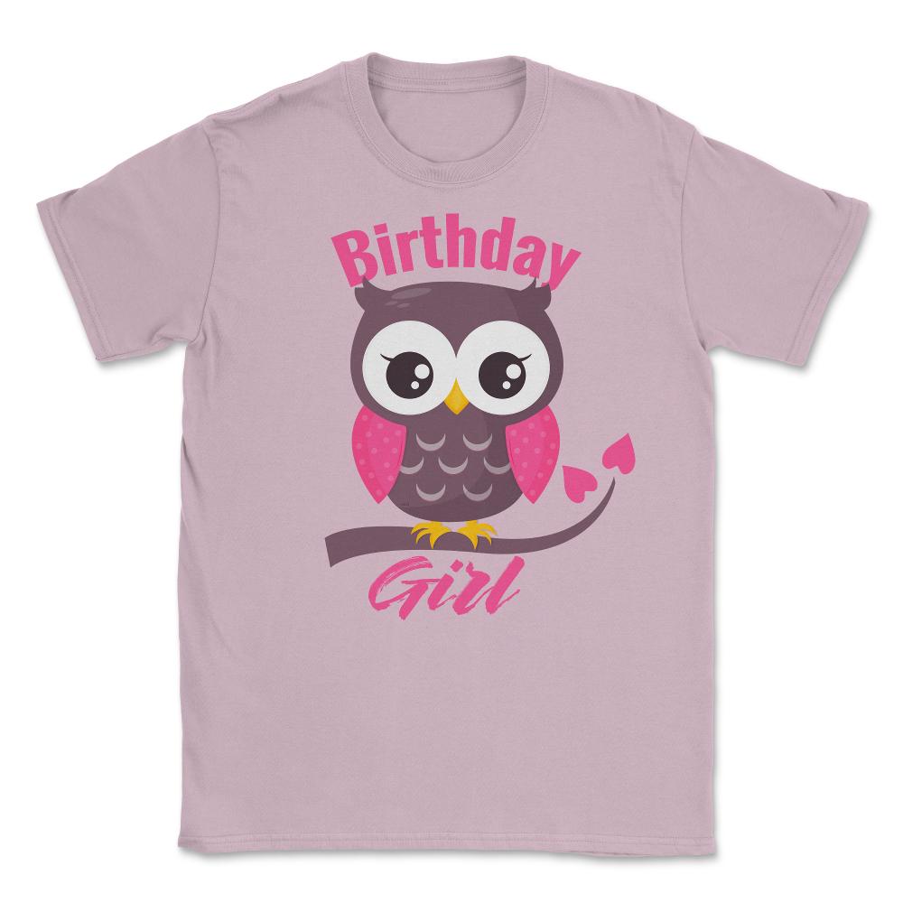 Owl on a tree branch Character Funny Birthday girl design Unisex - Light Pink