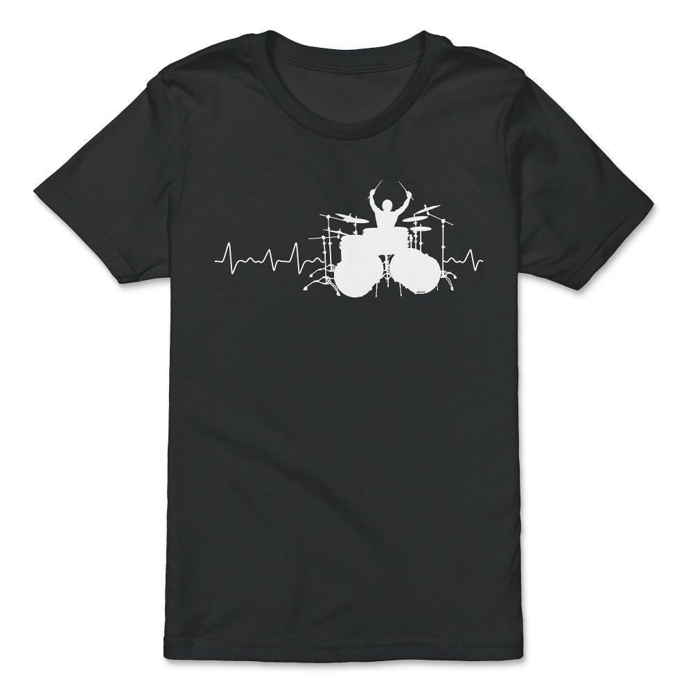 Drummer Heartbeat Funny Humor Drummer Gift product - Premium Youth Tee - Black