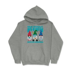 Diving with my Gnomies Funny Gnomes Beach Style design Hoodie - Grey Heather