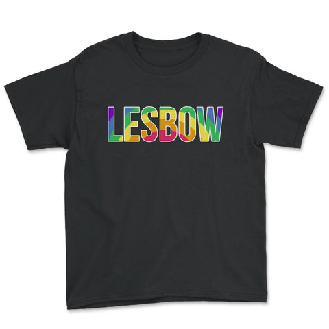 Lesbow Rainbow Word Gay Pride Month 2 t-shirt Shirt Tee Gift Youth Tee - Black