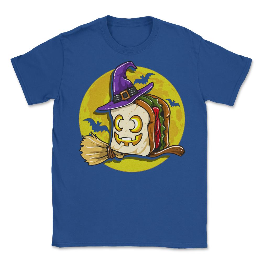 Sand-Witch Funny Halloween Witch Sandwich Humor Unisex T-Shirt - Royal Blue
