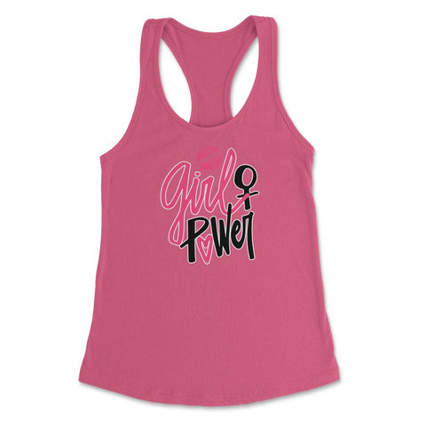 Girl Power Female Symbol T-Shirt Feminism Shirt Top Tee Gift (2) - Hot Pink