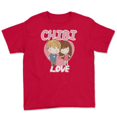 Chibi Love Anime Shirt Couple Humor Youth Tee - Red