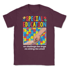 Special Education Teacher Autism Awareness print Unisex T-Shirt - Maroon