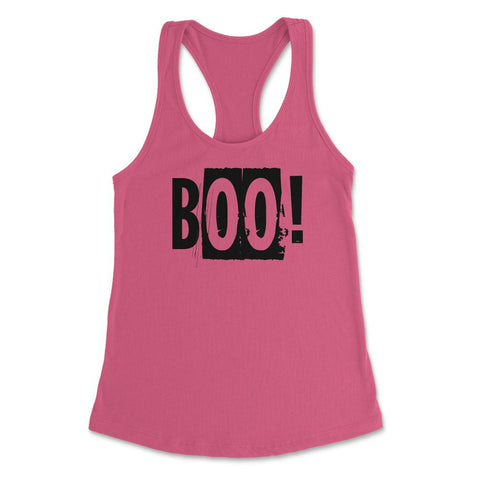 Boo! Word Halloween costume T-Shirt Tee Gift Women's Racerback Tank - Hot Pink